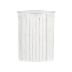 Beliani Mand BADULLA - Wit Bamboehout