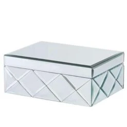 Beliani Juwelenkist GORRON - Zilver Glas